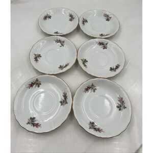 Vintage Acme Moss Rose Saucer Plates Tea Porcelain China Japan 6" Sert of 6